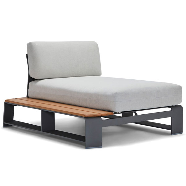 Gather LHF Chaise Unit w/Next Teak by Woodard - Image 2